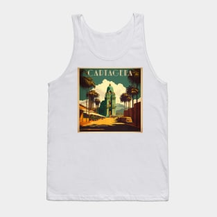 Cartagena Colombia Vintage Travel Art Poster Tank Top